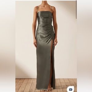 Shona Joy La Lune Ruched Maxi Dress - Olive Size US 6